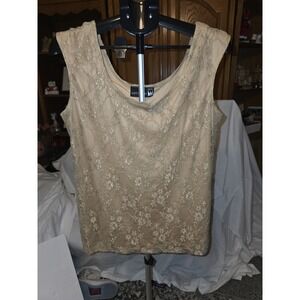 Anthony Sleeveless Lace Over Polyester Lining  Blouse.  Size L. Old...